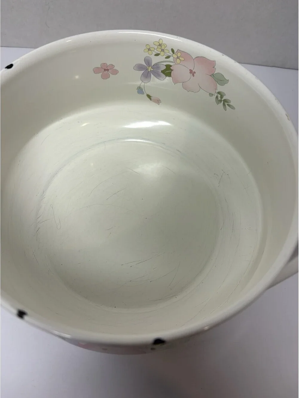 Kobe Cookware Japan Enamel Floral 3 QT Casserole Dish with Lid Vintage